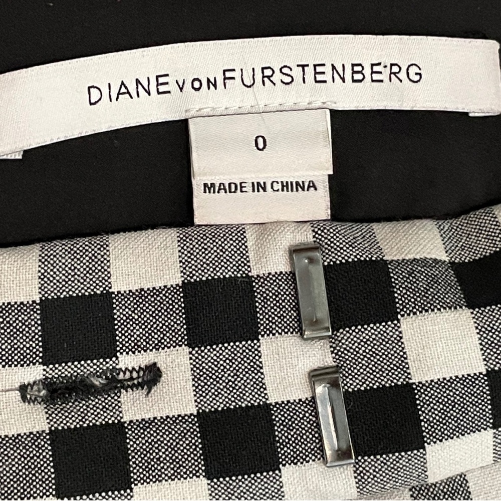 NWOT Diane von Furstenberg Genesis Gingham Pants Women’s Size 0 - Picture 11 of 15